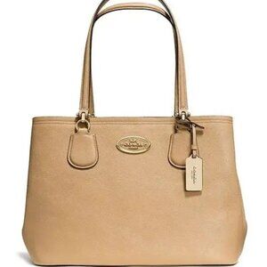 Euc Coach Kitt Carryall Tan Leather Shoulder Bag Handbag